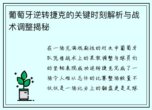 葡萄牙逆转捷克的关键时刻解析与战术调整揭秘